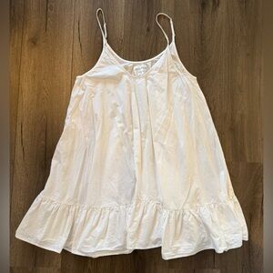 Kenny Flowers White Ruffle Hem Mini Dress XL Resort Vacation Boho Cottagecore